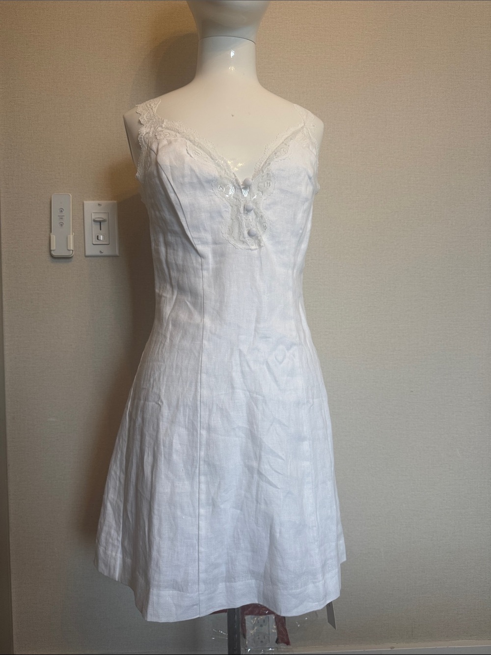 Reformation Kaya Linen Dress Ivory - Size 2 - Picture 2 of 6